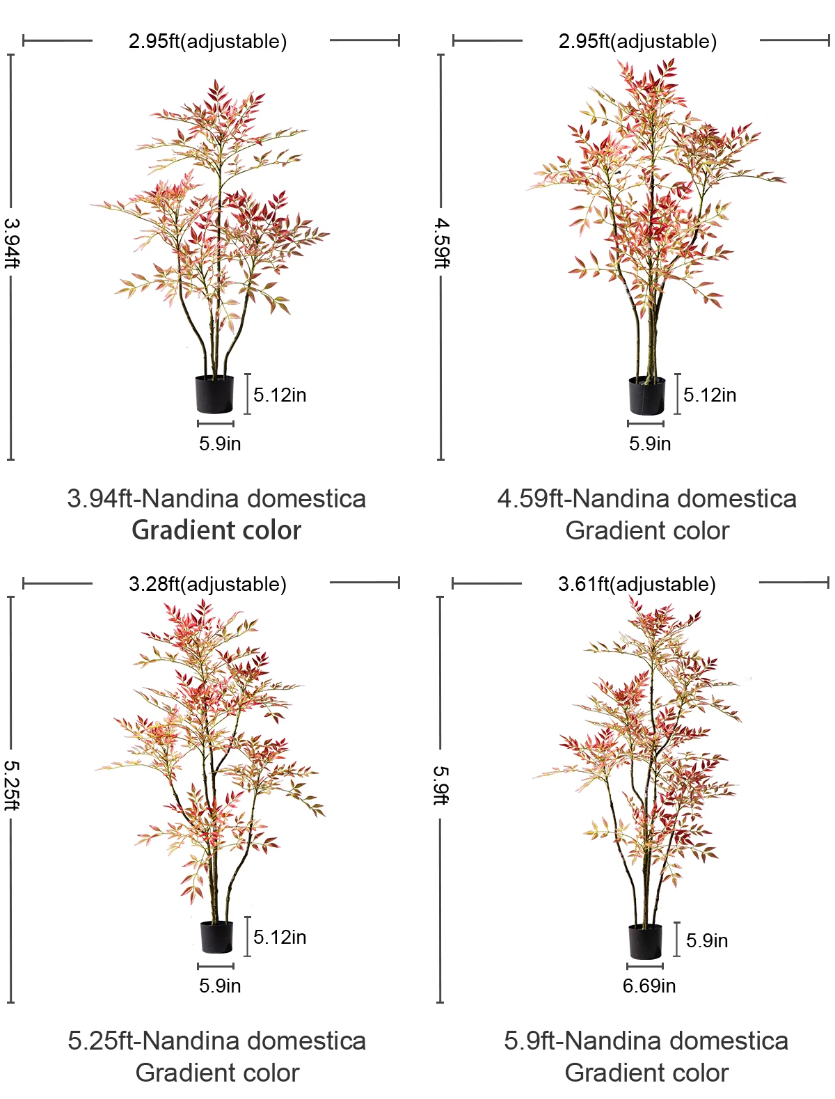 product nantian 6ft indoor large floor bamboo simulation potted faux tree plastic artificial plants for living room decoration birthday-19