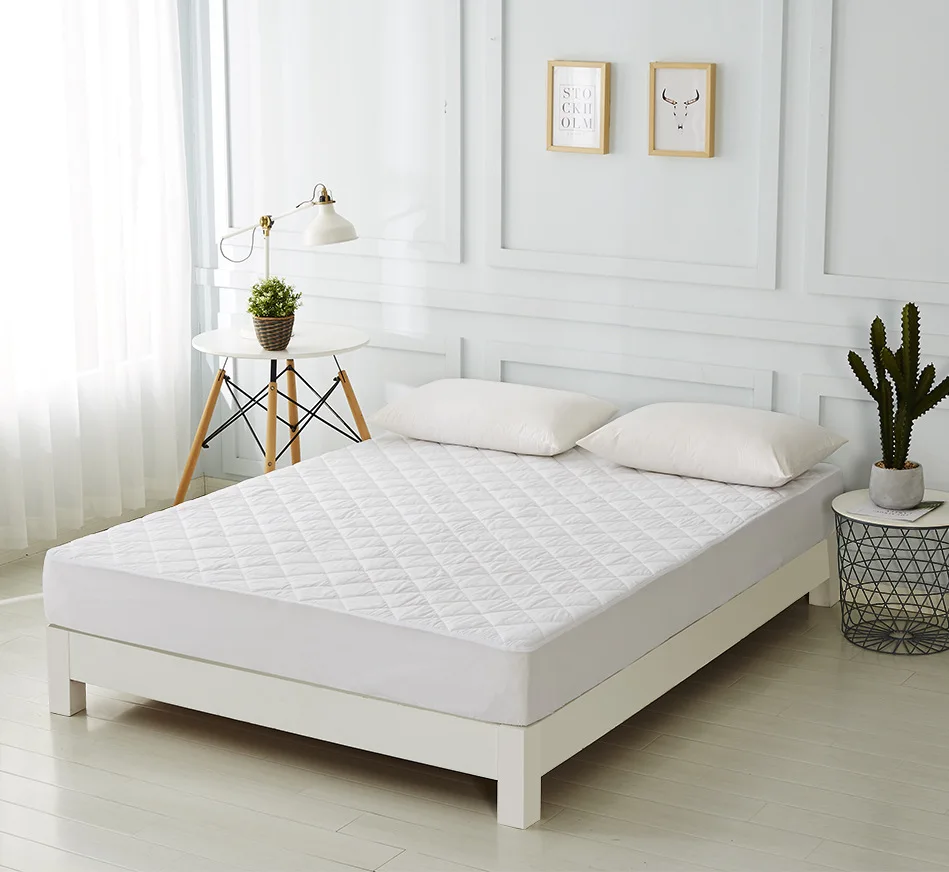 100 хлопок, стеганый детский складной матрас, протектор матраса для кроватки, Простый белый
