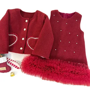 Girls' Tank Top Skirt Set Winter New Style Baby Girl's Stylish Plush Coat Solid Casual