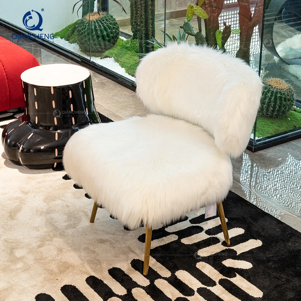 QIANCHENG Customised Lazy Living Room Comfortable Salon Couch Hospital Wool Fabric Beauty Victorian Recliner Chair