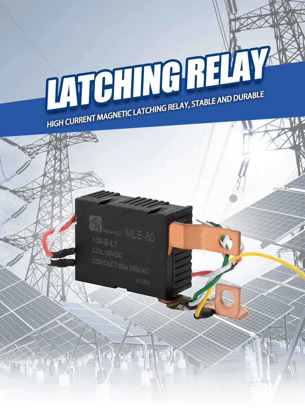 Meishuo MLE 60A 80A 250VAC Smart Meter Relay Miniature Magnetic Latching Automatic Relay Sealed Protection Fast Shipping