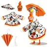 ensemble de 6 pièces citrouille crâne lanterne orange