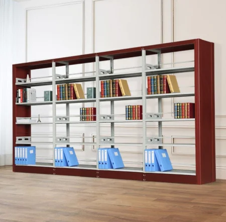 Superior Quality Library Book Shelf Vertical Plate Style 6 Layer Double Side Steel School Book Shelf