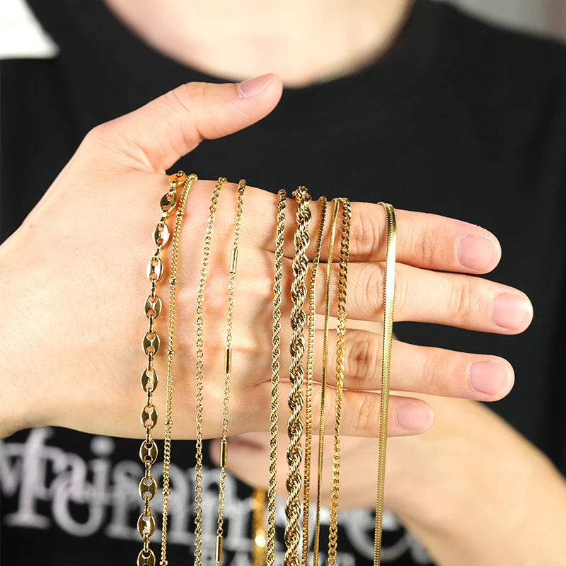 Hovanci Stainless Steel Necklace Chain Bulk Hypoallergenic Waterproof