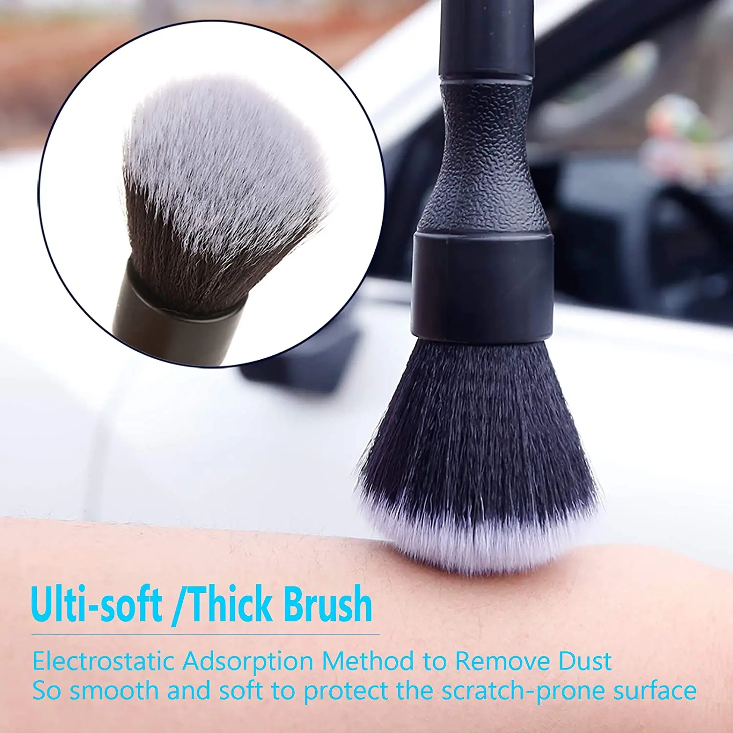 Buy Microfiber Soft Bristle Waterless Car Wash Brush With Long Handle, Car  Cleaning Brush from Ningbo Sunwer Plastic Factory, China