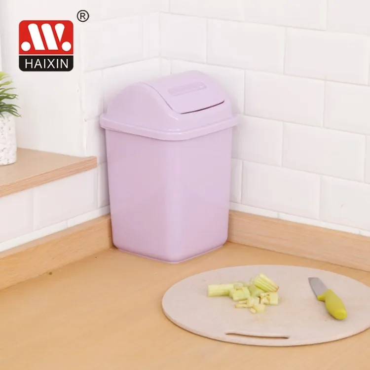 Haixin Factory Directly Plastic Garbage Bin Kitchen Garbage Bin Waste Trash Can Withl Lid Indoor and Out Door