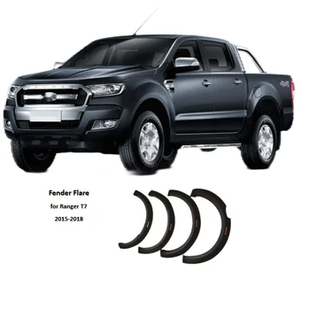 Pickup Trucks Car Accessories ABS injection Flare Wheel Arch Fender Flares with led for Ford Ranger T7 2015 to 2018