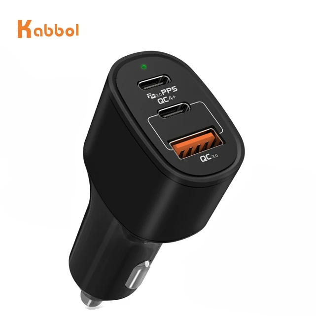 Автомобильное зарядное устройство PD с 3 портами, 60 Вт, два порта PD 30 Вт и адаптер QC 3,0 18 Вт, быстрая зарядка для ноутбука/телефона 11 Pro Max/XS