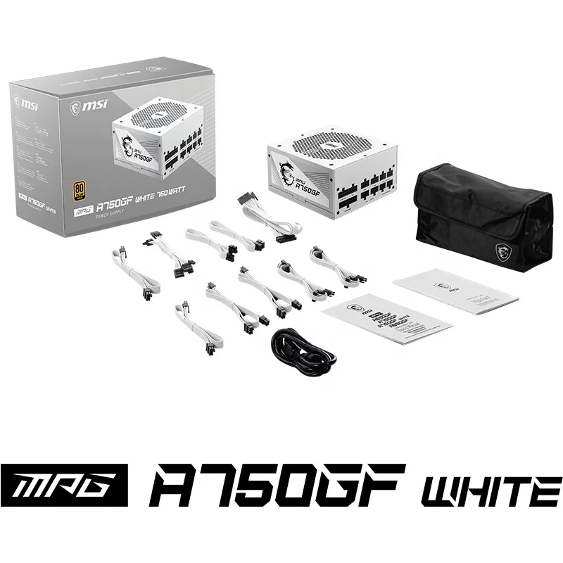 MSI MPG A750GF 750W Power Supply 140 mm Supports the NVIDIA GeForce RTX  3060 3070 3080 GPUs