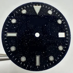 28.5MM Watch Accessories Dial with Luminous Real Stone Face Suitable for NH35 Mechanical Movement