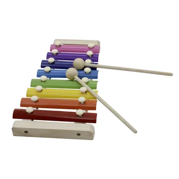 children musical instrument play set toy 8 note key color hand knocks wooden xylophone for kids