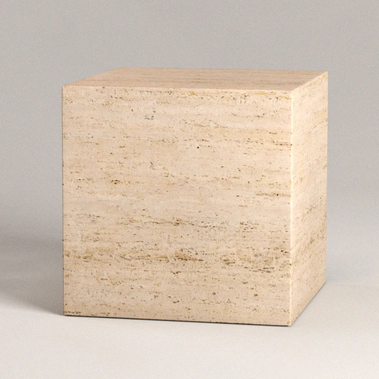 Natural Stone Coffee Table Customized Cube Block Marble Side Menu High Low Travertine Table Square Marble Plinth