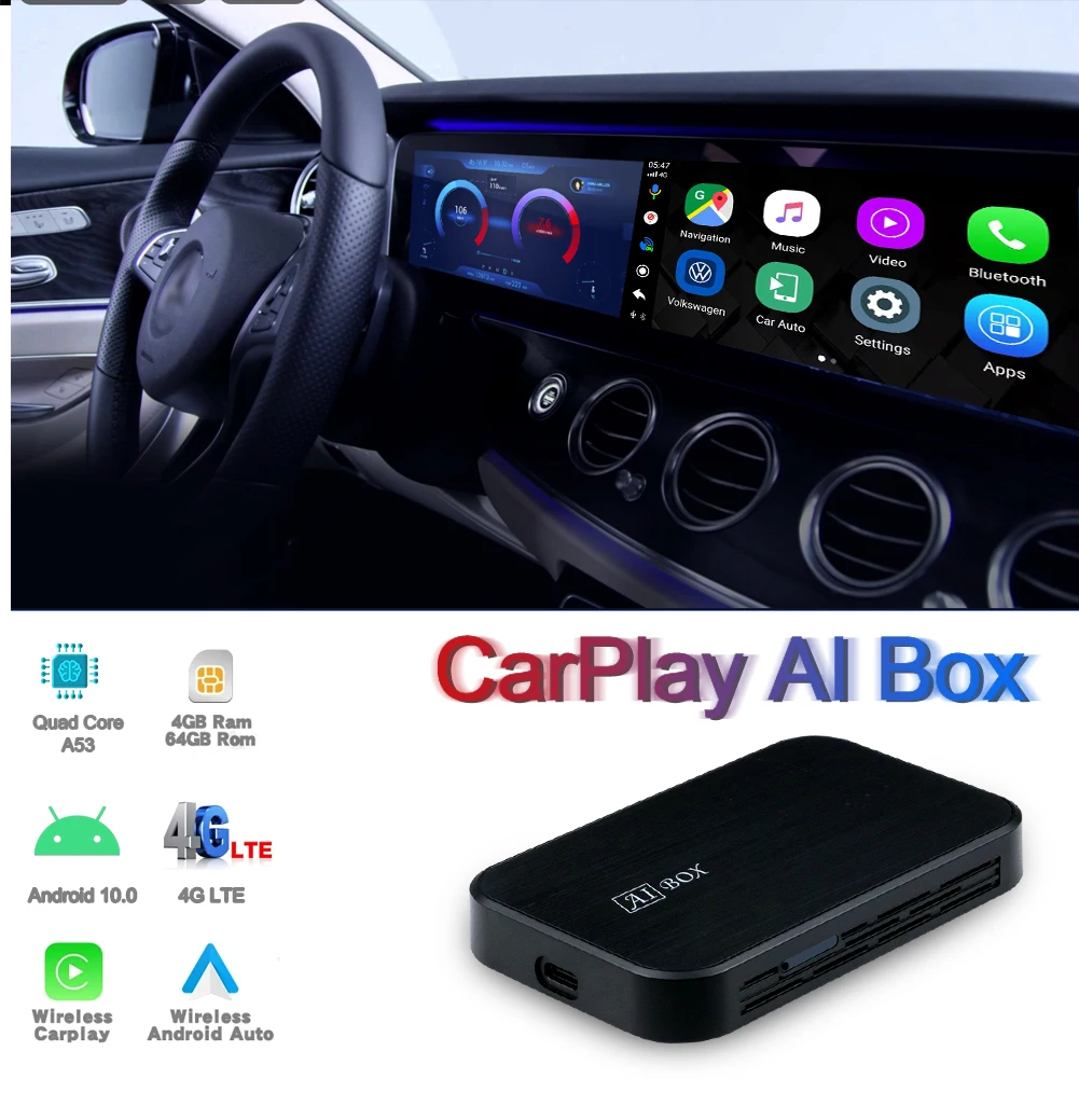 アクセサリー DRIVIM CarPlay AI Box 4GB+64GB Android12 Amazon.com: AI Box Wireless CarPlay & Auto Adapter - Plug