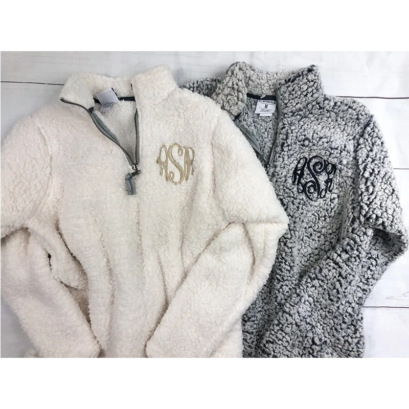 Women's monogrammed sherpa clearance pullover