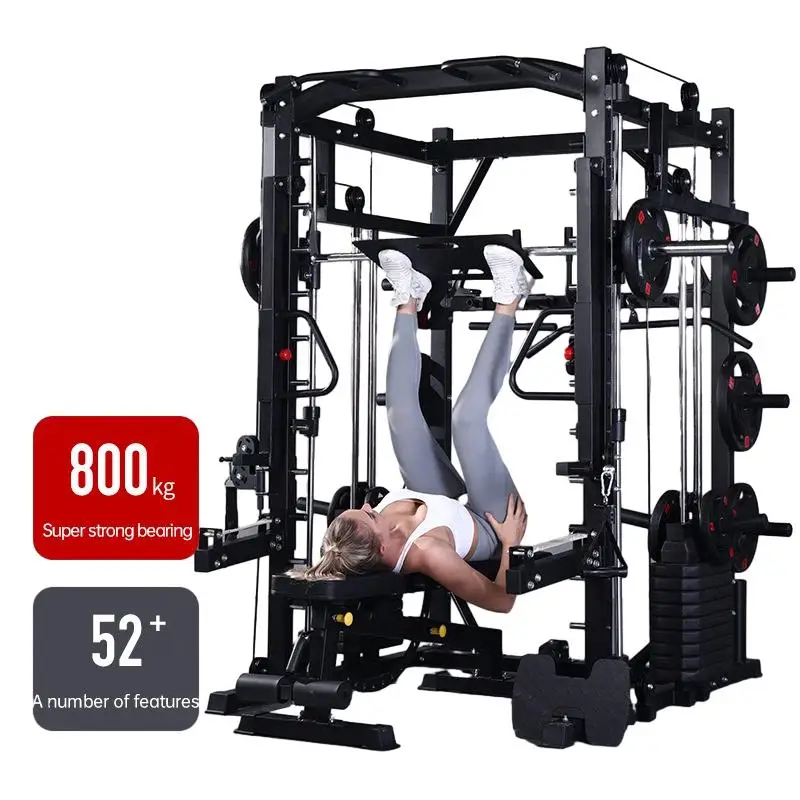 Wholesale Multi-Function Metal Smith Machine Squat Rack Commercial Home Gym Fitness Equipment Indoor Use Bodybuilding Plate Rack