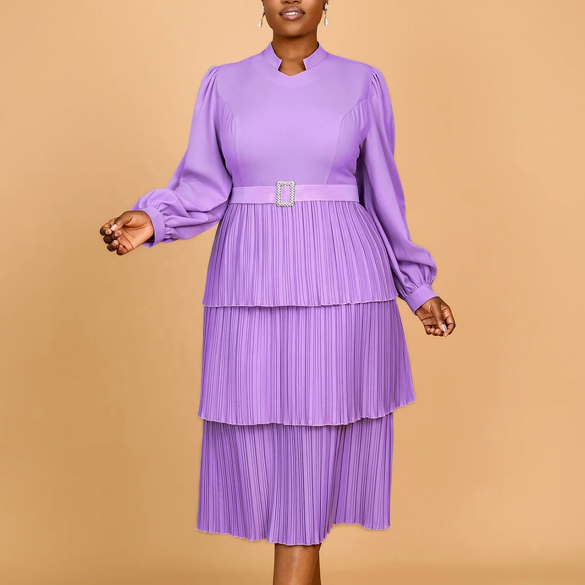 Wholesale Light Purple Dress for Women Chiffon Dresses for Women Chiffon Dress Elegant,2 Pieces