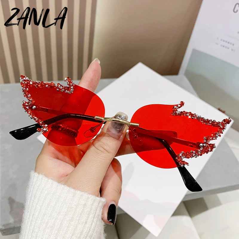 2024 Funny Red Luxury Diamond Shades - Y2K Style Sunglasses display picture 1
