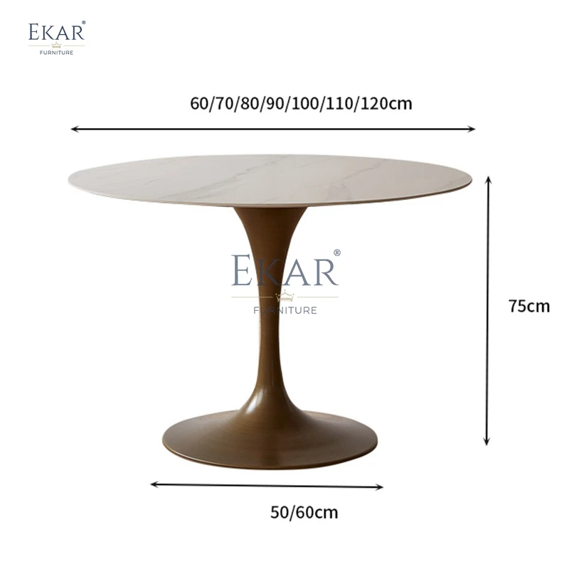 product new design ekar elegant ash dining table with stainless steel legs kitchen table set 4 chairs-65