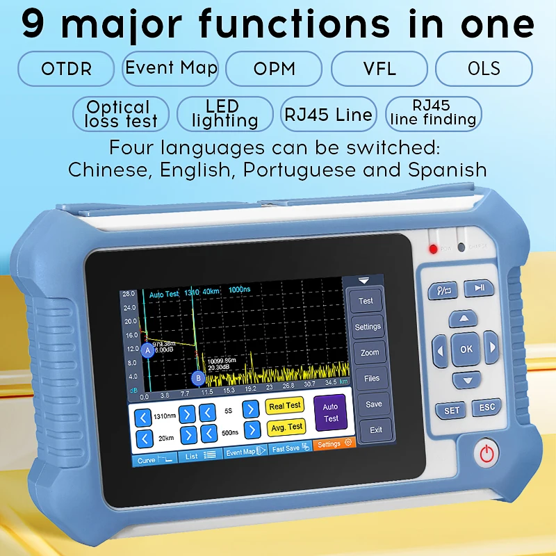 COMPTYCO Optical Time Domain Reflectometer AUA-18U/A 80KM 1550nm Six In One Multi Functional Intelligent Mini Otdr Fiber Tester