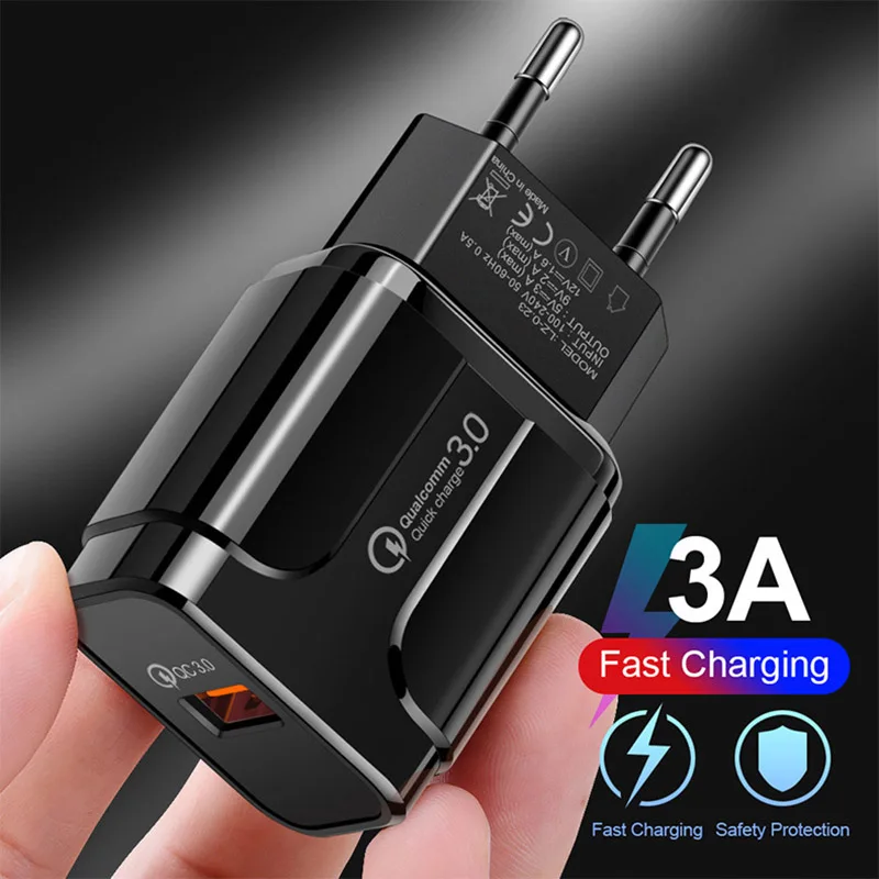 Быстрое зарядное устройство для мобильного телефона с вилкой Стандарта США/Великобритании/ЕС, сетевое Usb-зарядное устройство QC3.0