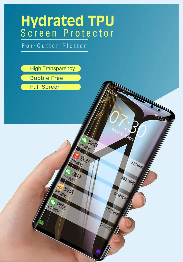 Factory Supplier Yellow Hydrogel Tpu Mobile Phones Screen Protector