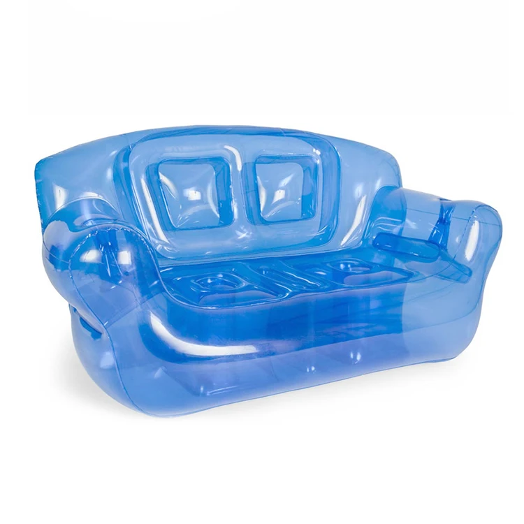 Transparent Inflatable Chair Clear PVC Inflatable Single Sofa Outdoor Indoor Blow up Couch for Bedroom