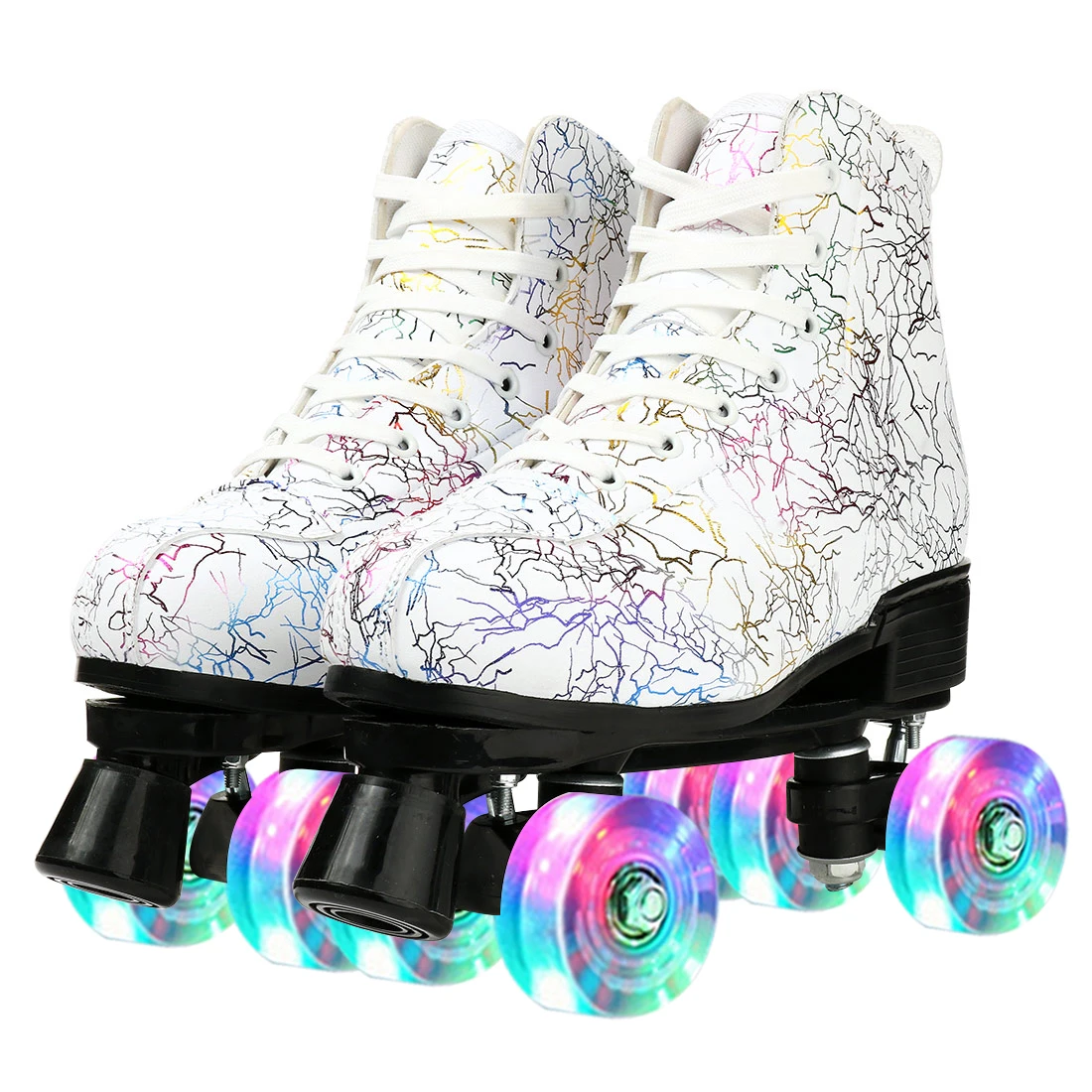 wholesale fashion PU Leather Roller Skates & breathable adult skating shoes 601139