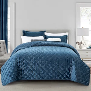 OEKO-TEX Certificate Wholesale Lightweight Bedding Set Quilt Set Bedspread Coverlets 3pcs Velvet Bedspread Set