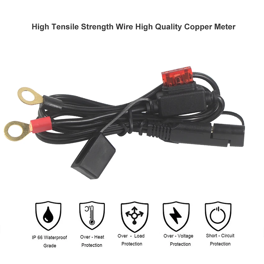 Sae To O Ring Terminal Harness Cable 16awg Motorcycle Battery Trickle ...