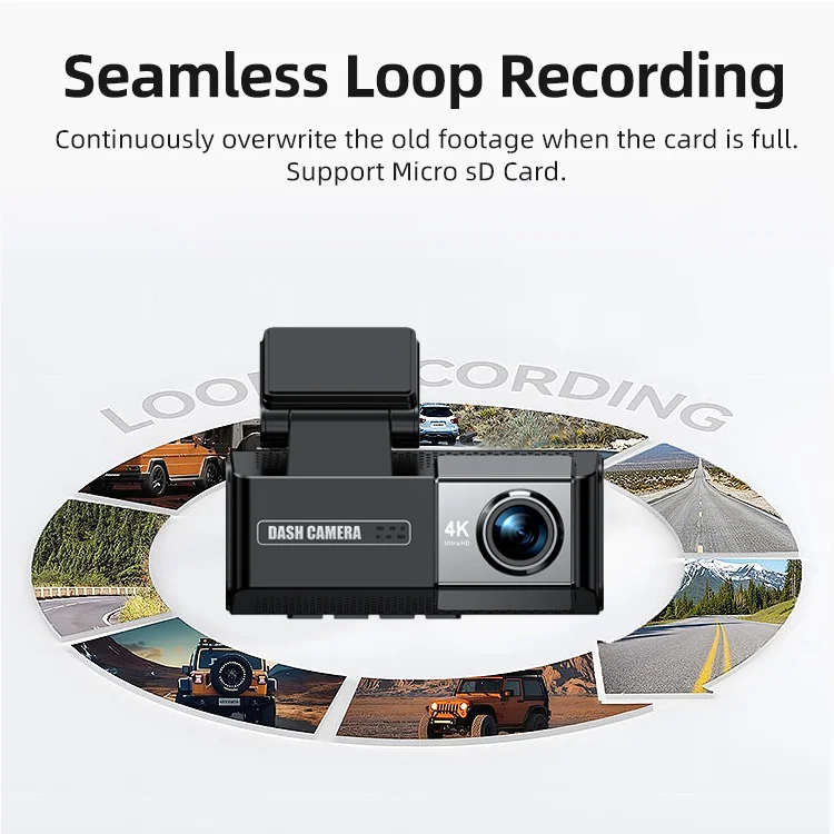 4K+2K 2 Channel Dash Cam 170° WiFi GPS Front /back 2160P+1440P Two-Way Car Camera Night Emergency Lock Park for High Efficient supplier