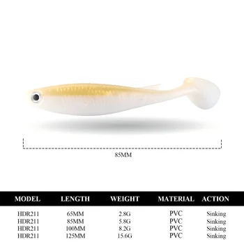 Cheery 6-12cm Double Color Soft Plastic Rubber T-tail Swim Bait PVC Pesca Fishing Lures OEM Fishing Tackle Wholesales – Soft Lure – view 3