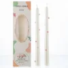 Bougie laque perle blanche avec autocollant camélia rose