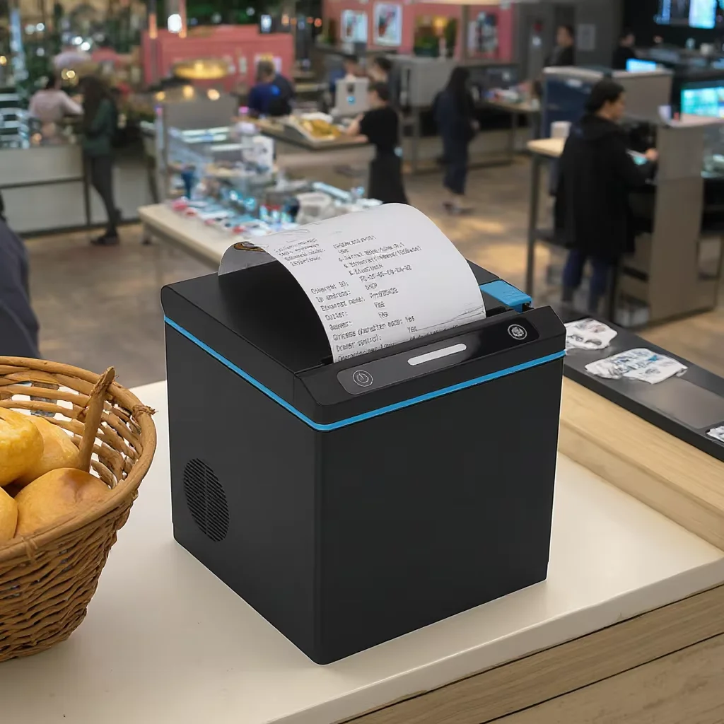 Qian Thermische Bonprinter 80 Mm – 220 Mm/s – Automatisch Snijden – USB, LAN En Bluetooth – Compatibel Met Windows, Mac, Linux – Met Wandmontagekit