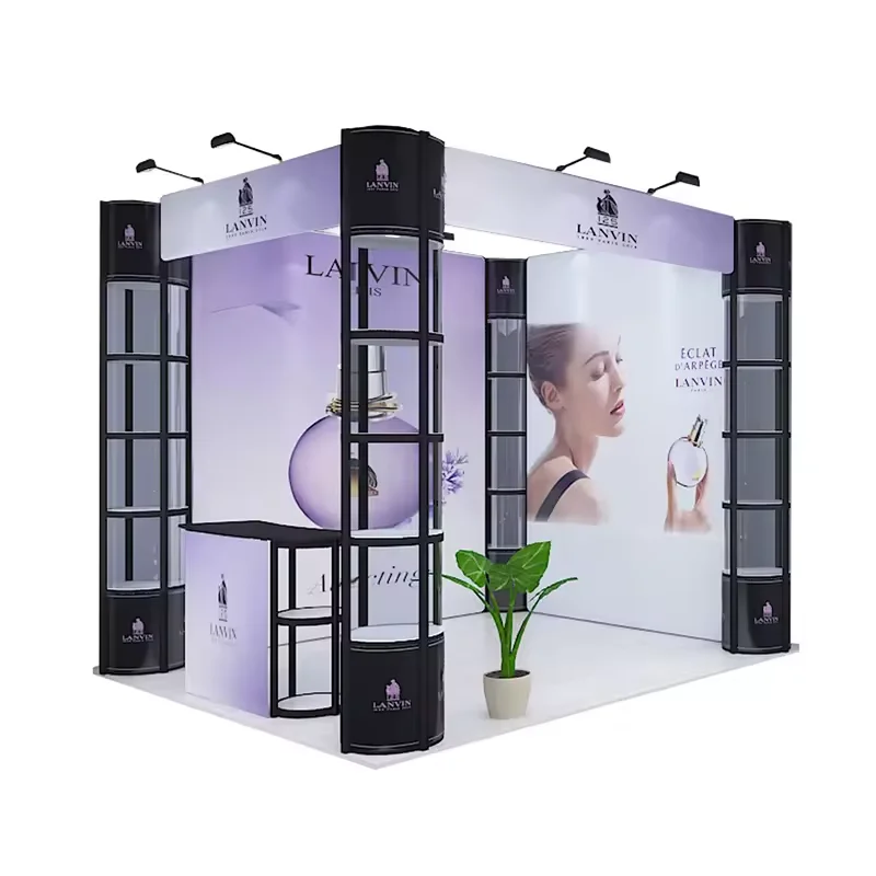 Maaaring gamitin muli na Aluminum Frame Tension Fabric Printing Custom Design Banners Trade Show Tower Portable Display Booth Exhibition Stand