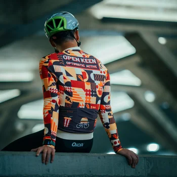 OKOA Professional Cycling Wear Clothings Bike Shirts Sublimation Printing Mens Long Sleeve Cycling Jersey Jacket