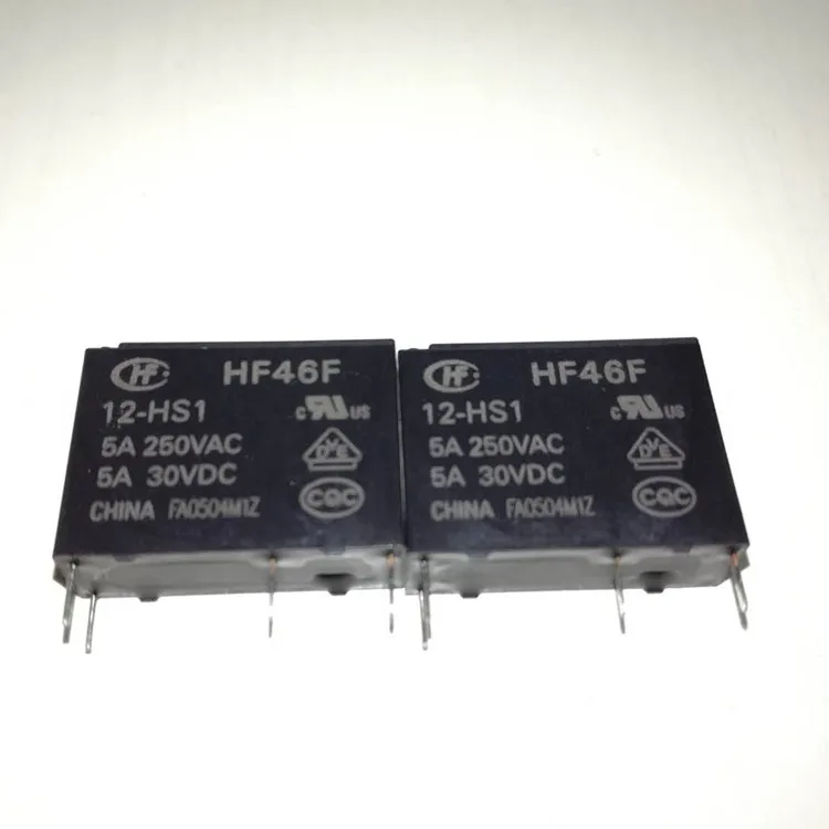 4x HF46F/012-HS1 relais électromagnétiques SPST-NO ucoil 12VDC 5A/250VAC HONGFA relais 4x HF46F/012-HS1 relais électromagnétiques SPST-NO ucoil 12VDC 5A/250VAC HONGFA relais