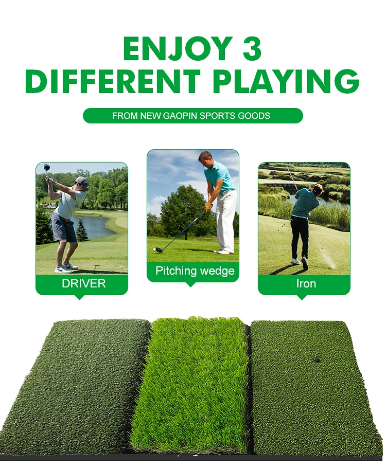 Gp Artificial Grass Mini Golf Mat 3 In 1 Turf Rubber Mat For Golf