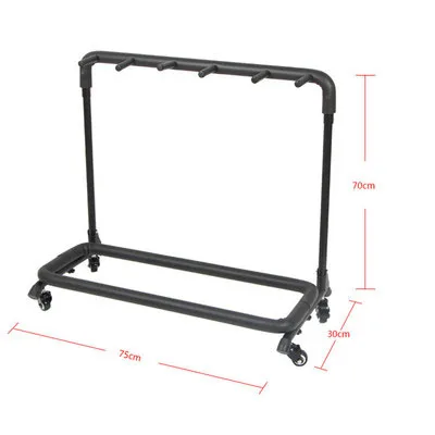 Portable and Durable Good Quality Guitar Stand with Wheels Hot Sale Guitar Display Rack Can Be Held 5 Guitars