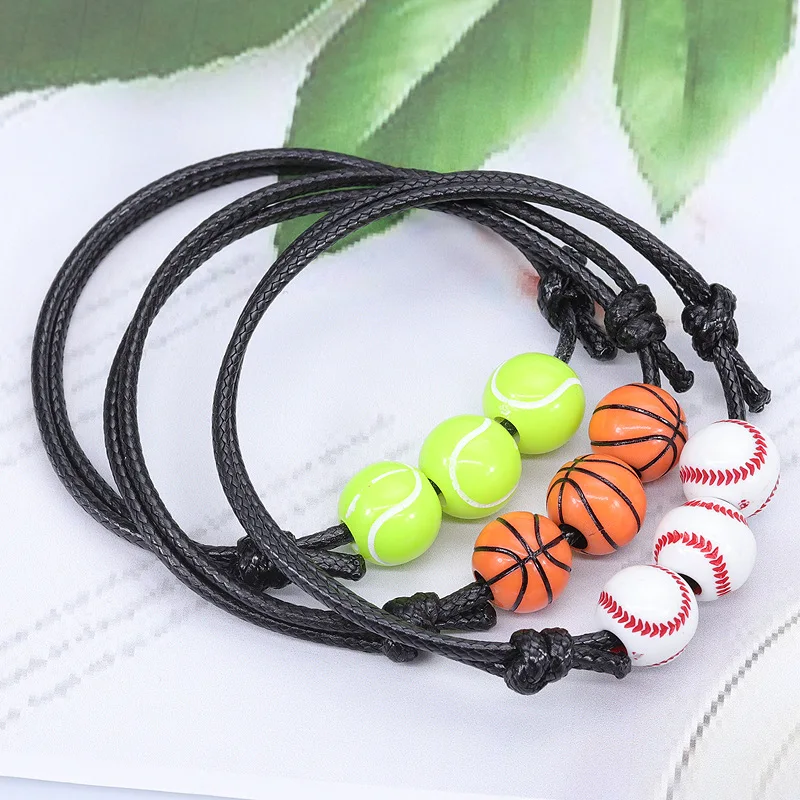 Basketball Football Baseball Softball Charm Bracelet Waterproof