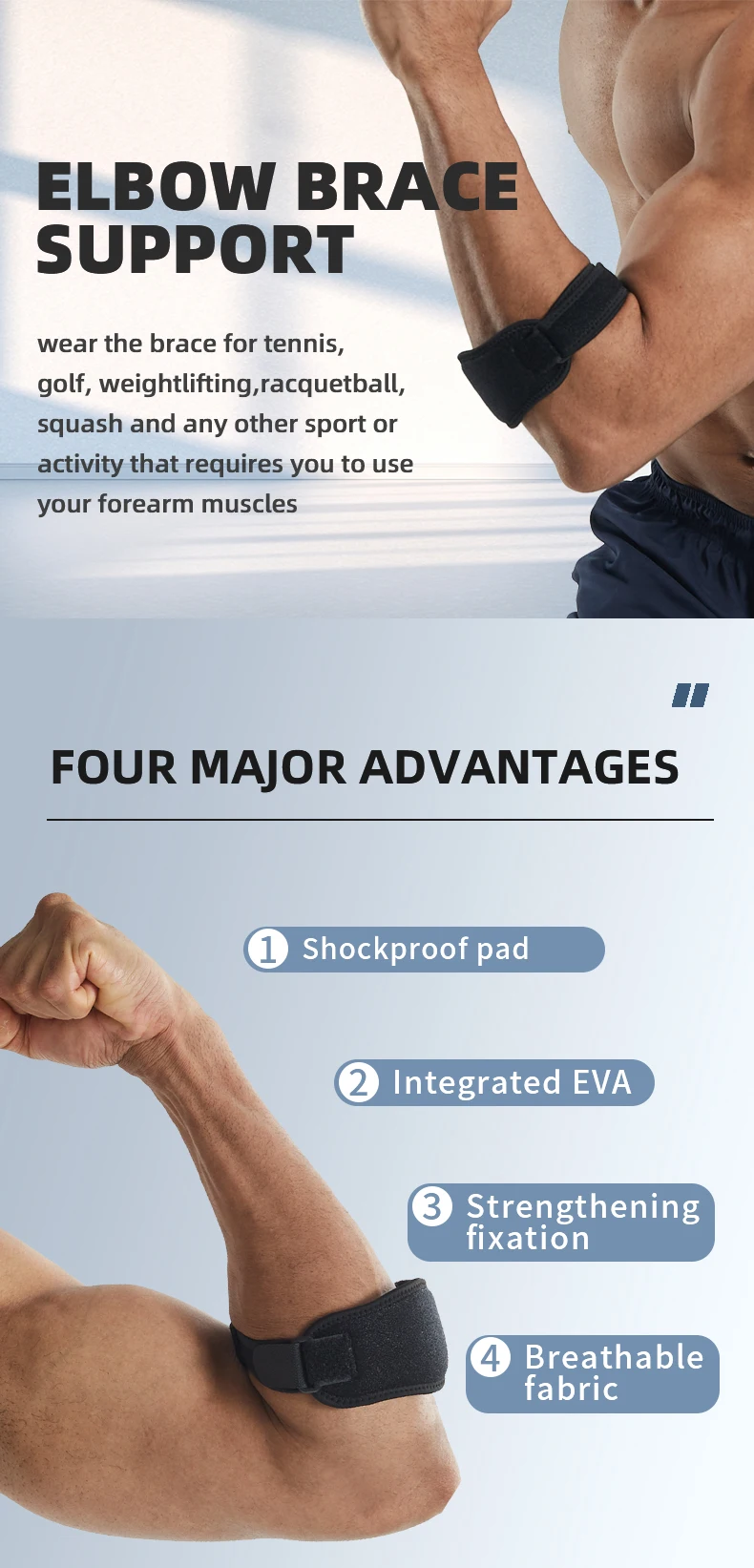 Tennis Golfers Elbow Support Arm Band Pain Relief Elbow Wrap