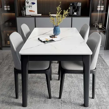 Factory Wholesale luxury Italian Marble Dinner Table and Chairs 6 Dinning Chairs Modern Dining Room Furniture