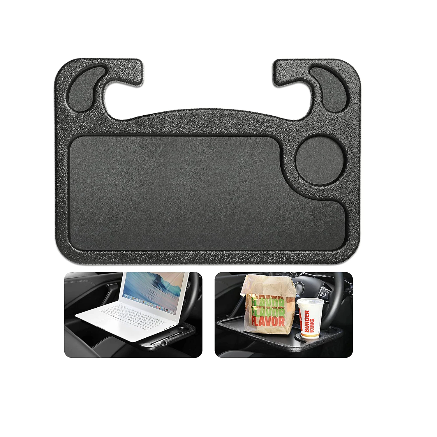 Car Steering Wheel Table Desk Laptop Plastic Steering Wheel Tray Car Travel Food Eating Steering
