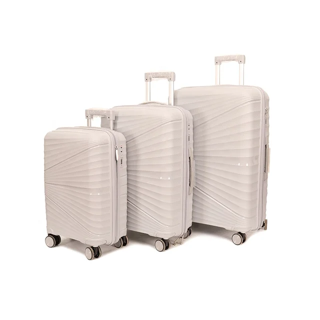 High Quality Durable PP Travel Trolley Bags Suitcase Rolling Hard Shell Luggage Sets