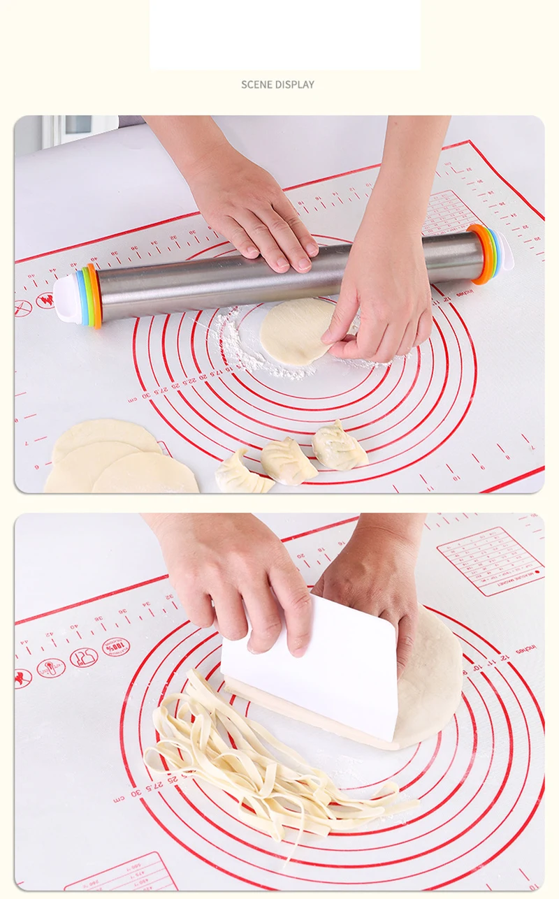 Non-Stick Silicone Baking Mat, Reusable Pastry Mat for Baking, Heat Resistant Dough Rolling Mat, Kitchen Bakeware Tool for Home