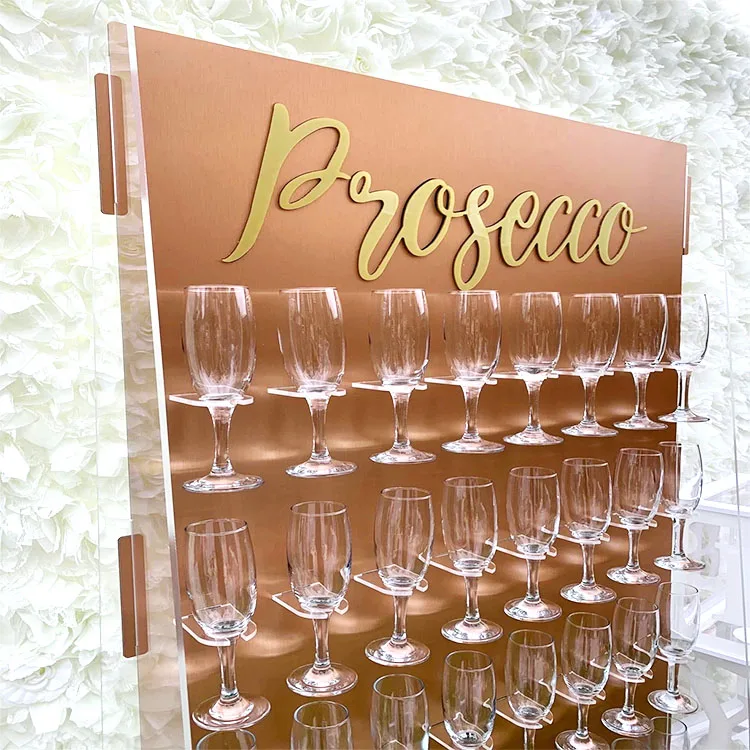 Modern Perspex Wedding Champagne Wall 3 Tier Clear Acrylic Champagne