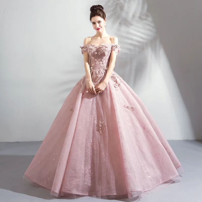 formal pink dress for women Elegant Strapless Layered Pink Prom Dress Formal Gown PSK538 US6 / Custom Color