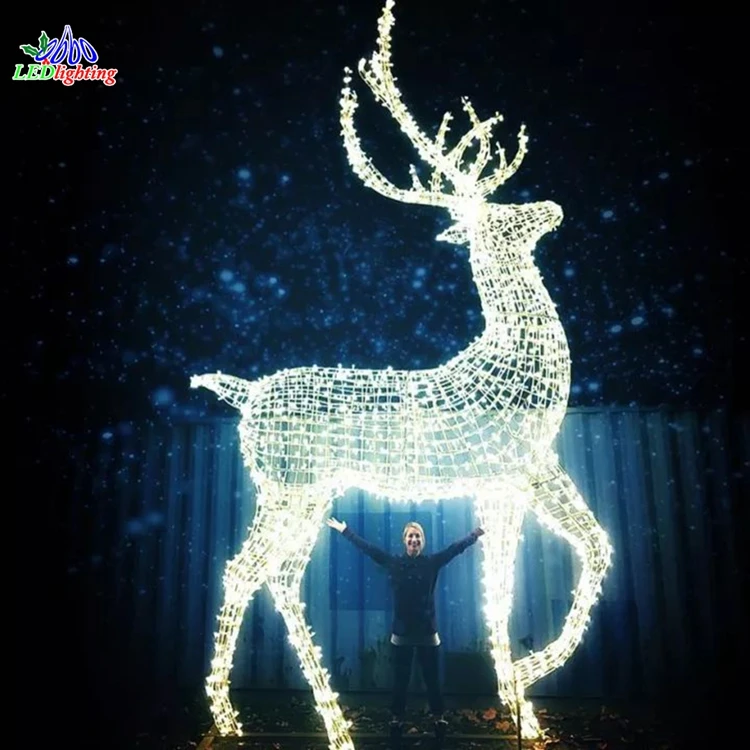 屋外装飾用の大きな3D鹿モチーフクリスマスライト彫刻| Alibaba.com