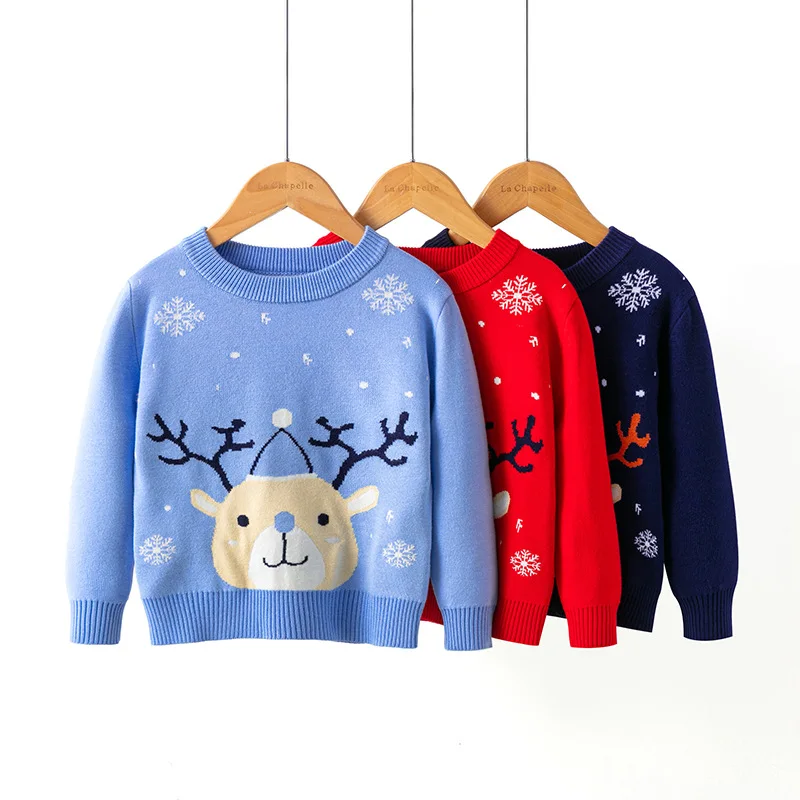 Weihnachtspullover Baby Mit Weihnachtsmann Motiv - Strickpullover Für Mädchen & Jungen