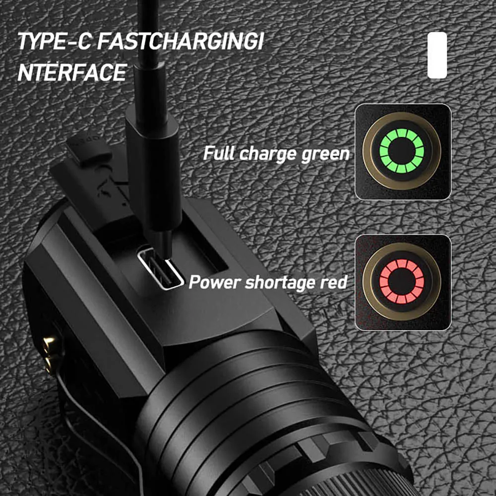 1800mm ATR  SST20 Mini 3LED  Rechargeable Waterproof With Magnet Hiking Camping 18350 Battery Led Torch Light Flashlights