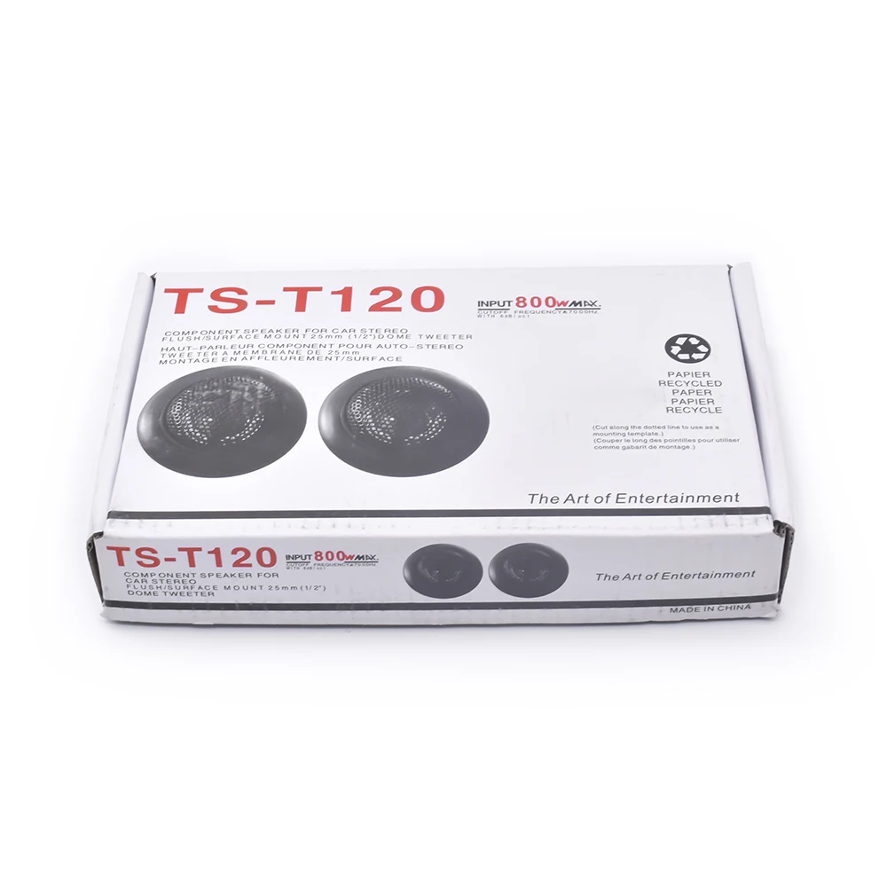 Tweeter de voiture Paire de 12V 120W voiture mini super puissance haut-parleur dme haut-parleur